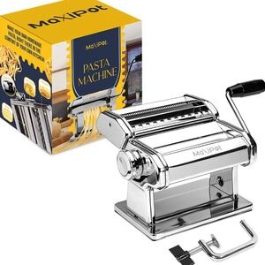 Pasta Maker, 9 Adjustable Thickness Settings 2 in 1 Pasta Machine with Roller